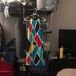 Sleeveless geometric pattern dress